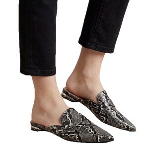 Faux Snake Skin Black Mules Bar III TYAP Size 6.5